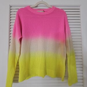 Alice and Olivia Hot Pink Ombre CASHMERE SWEATER SZ m